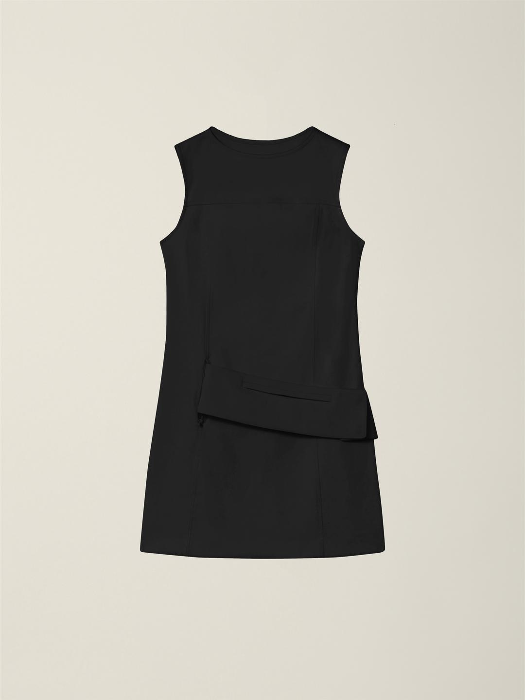 BELTED POCKET DRESS   BLACK