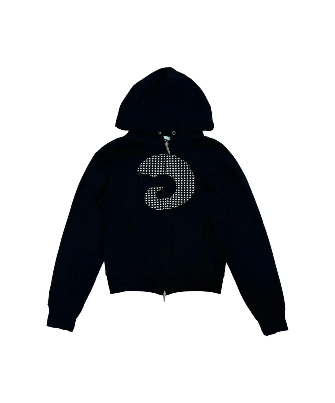 혼 아플리케 후드집업 블랙