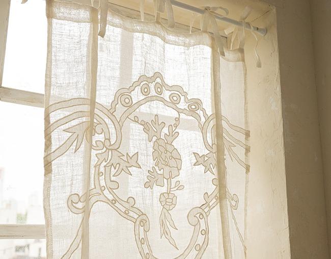 소피 린넨 자수 커튼