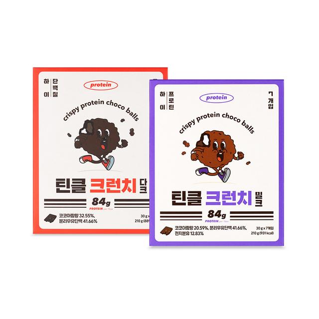 마켓프라이데이 프로틴 초콜릿 틴클크런치(다크/밀크) 1박스(7봉지)