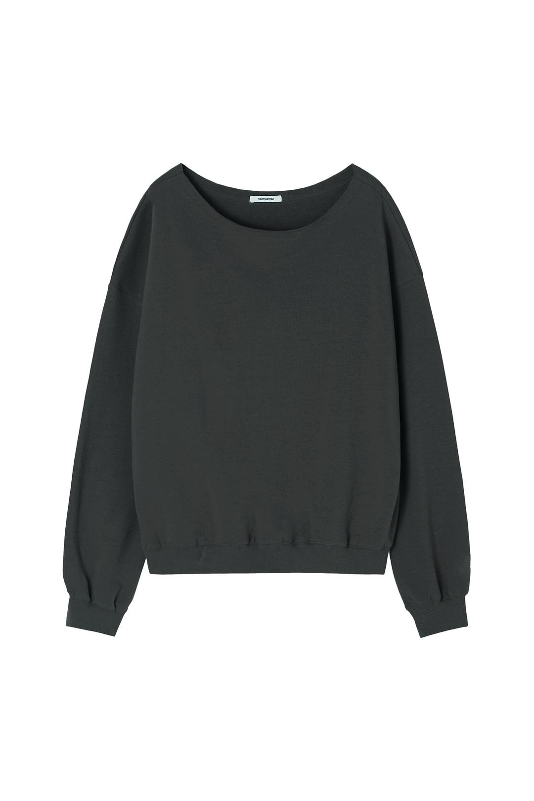 ASYMMETRIC ONE SHOULDER SWEATSHIRT (CHARCOAL)