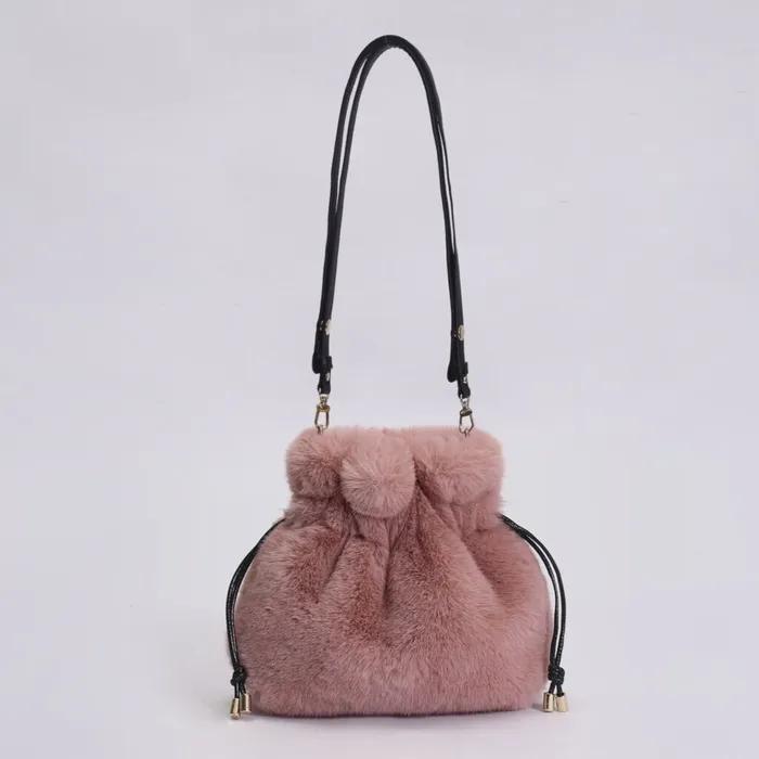 라라 퍼 복주머니 백-핑크 (라라 캔버스백+울장갑 증정)