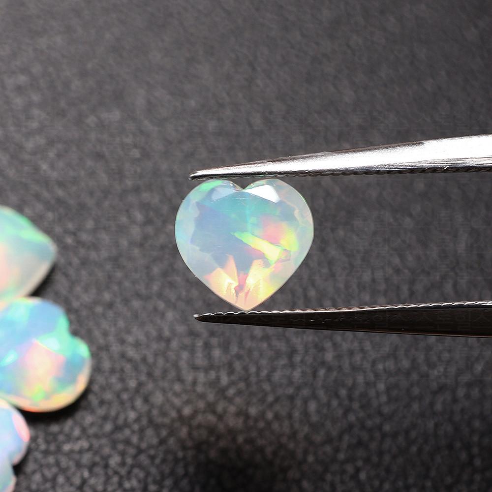 AAA+에티오피아 오팔 원석 나석 하트 컷 6mm 세팅 재료