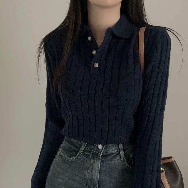 케이블 브리드 카라 니트_바이영