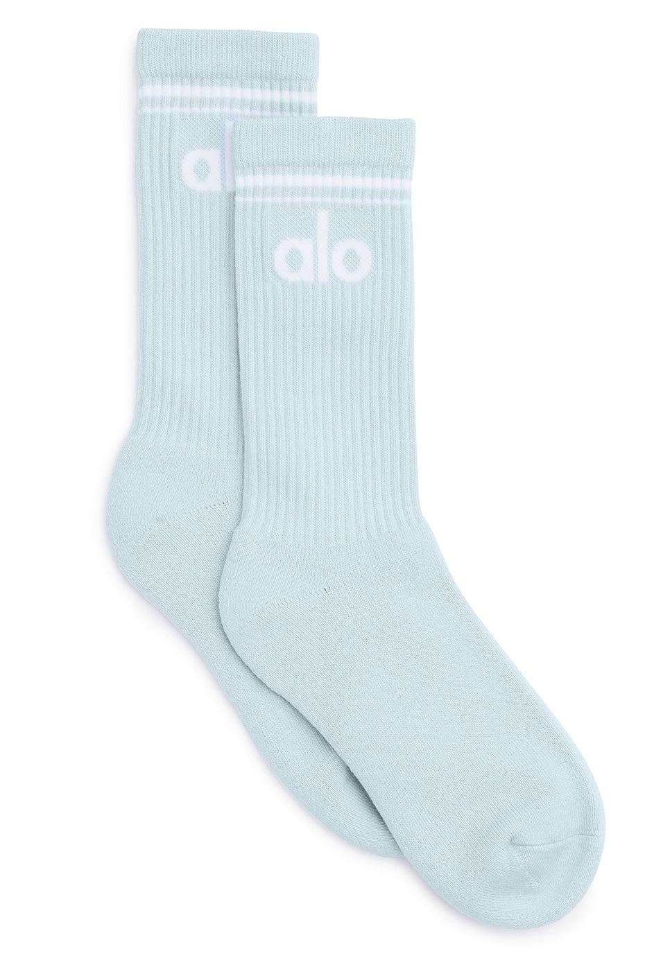 Unisex Throwback Sock - Powder Blue/White - Powder Blue/White / L