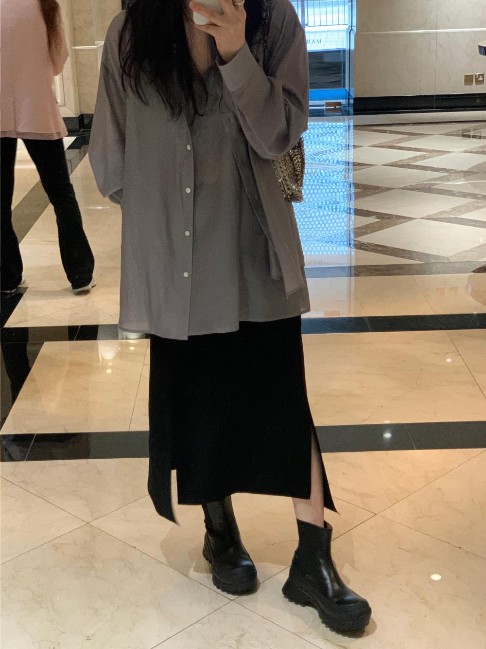 [리어스 제작] 이즐리 슬릿 스커트 (black)