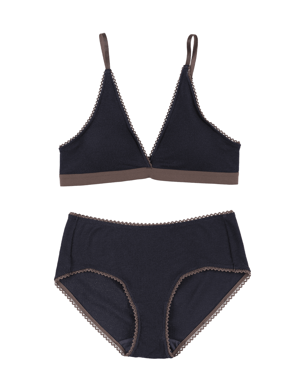 (set) Triangle tencel bra & panties in Midnight_삼각 텐셀 브라&팬티 미드나잇