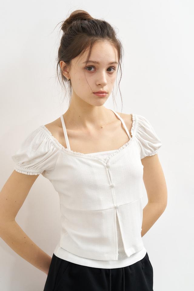 WOMAN 레이스 저지 블라우스 세트 [WHITE]