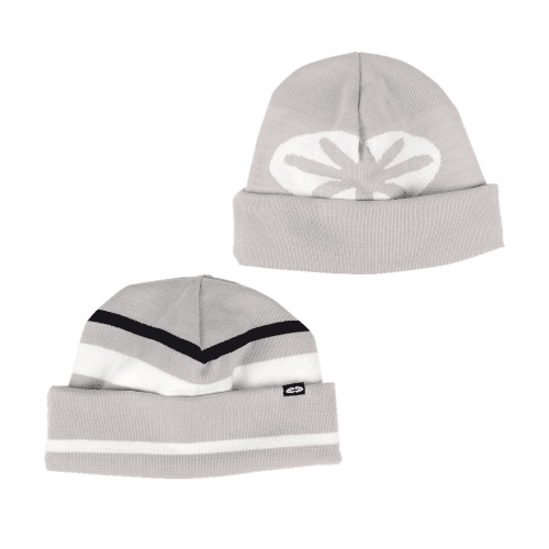Reversible Stripe Beanie Light Grey