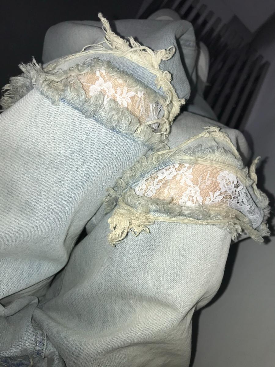 lace denim wide pt 194