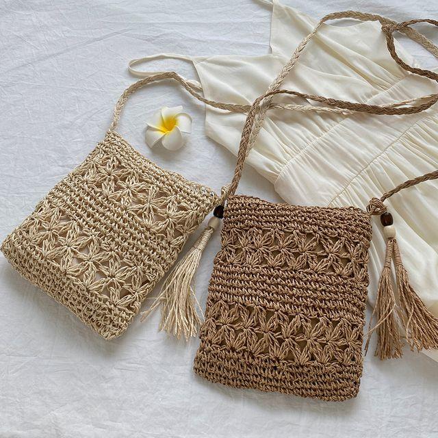 테슬 라탄 미니 크로스백 (2color)