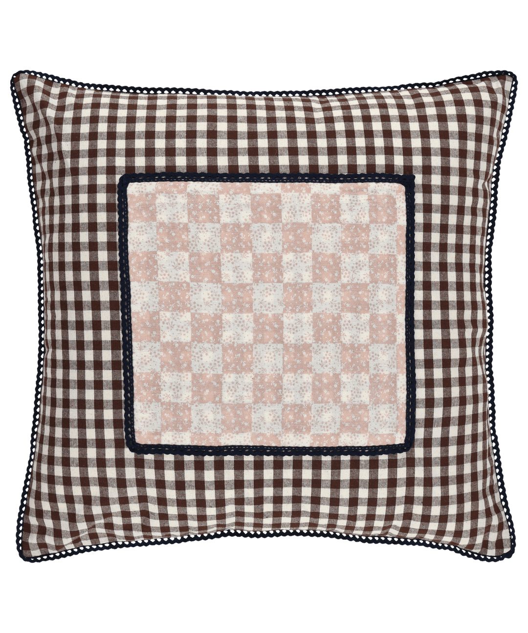 PATTERN LACE CUSHION BROWN