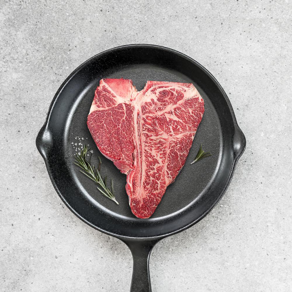 [국내산 한우 1++ No.9] 티본스테이크 드라이에이징 700~900g : 미트킹