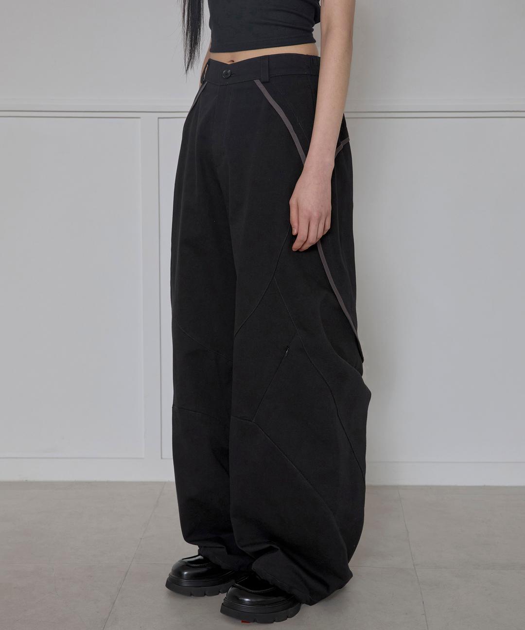 Asymmetrical Wide Pants (FL-253_Black)