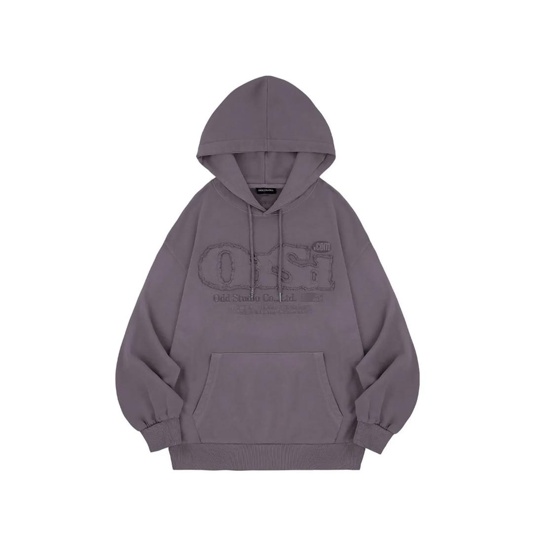 ODSD 피그먼트 데미지 오버핏 후드 - PURPLE