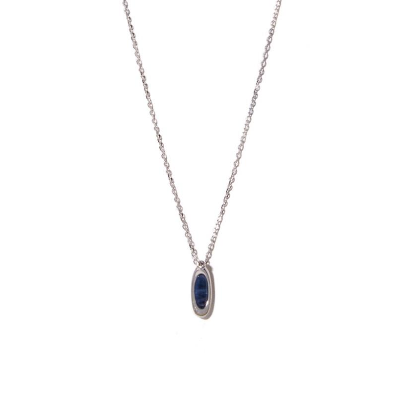 MINI ETERNAL BLUE LABRADORITE SILVER NECKLACE