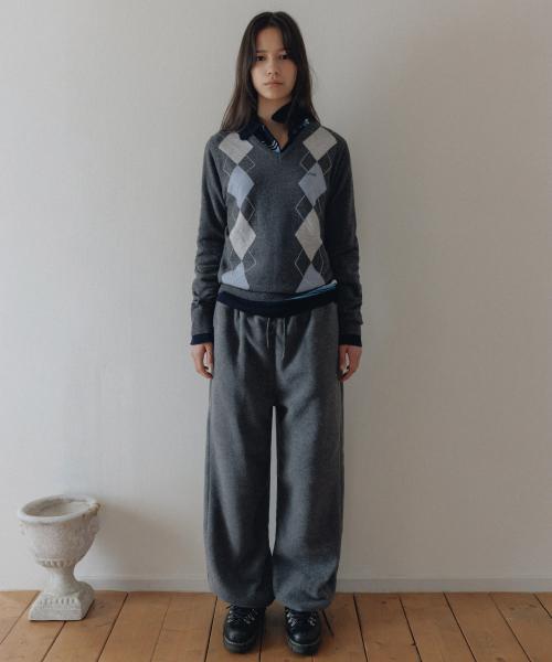 Jeff fleece pants (melange gray)