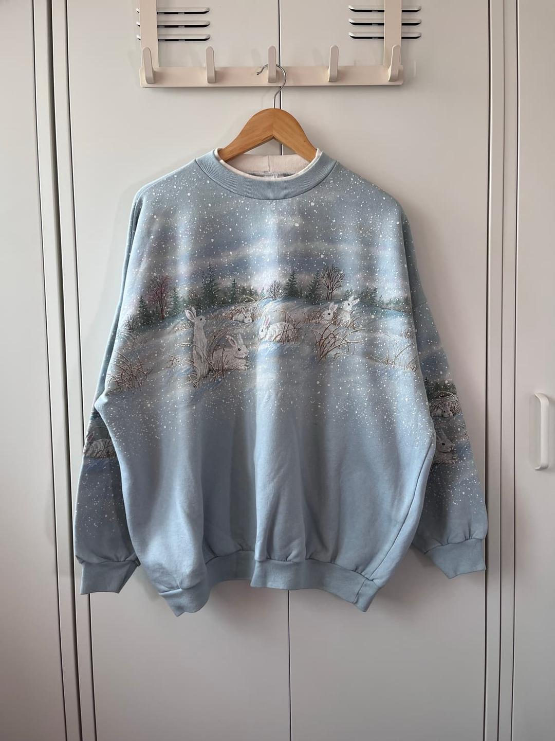 (Rare) 토끼 눈송이 레이어드 맨투맨  | 후루츠패밀리