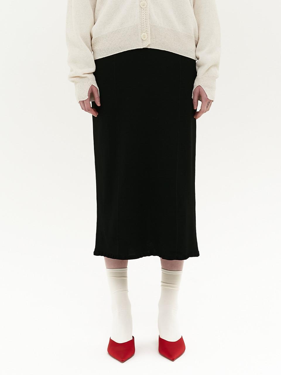 Frill Midi Skirt (Black)