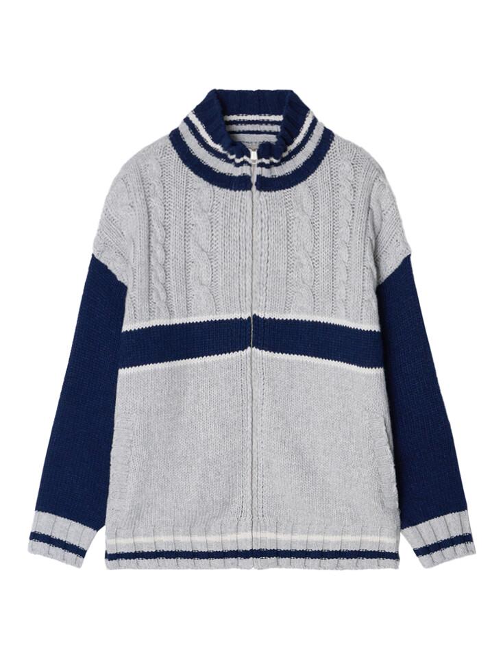 라인 디테일 집업 가디건