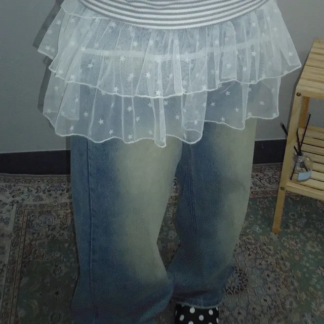(빠른출발⭐️레이어드필수템😛)별 캉캉 레이어드 스커트 (3c)