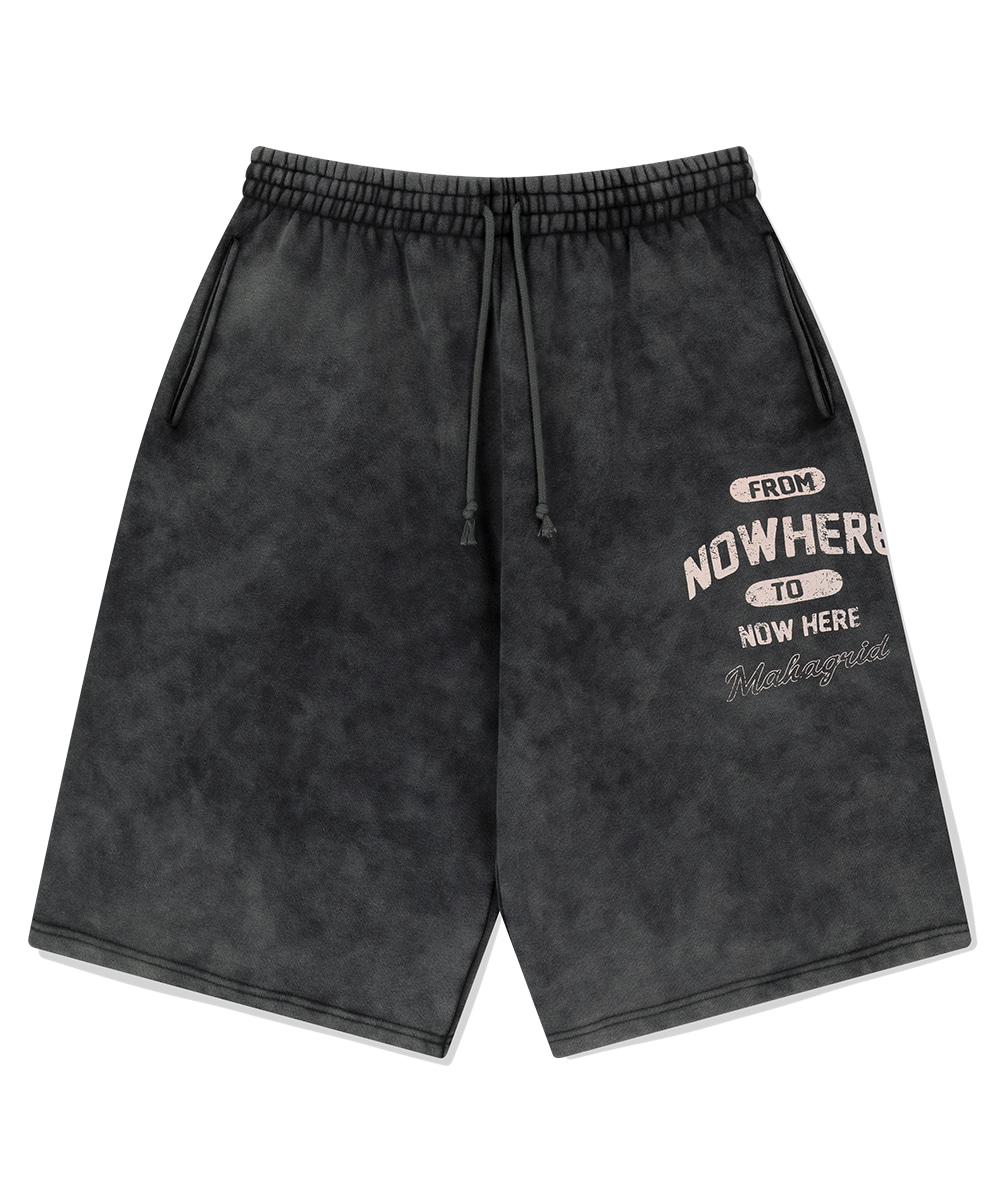 WASHED NOWHERE SWEATSHORT[CHARCOAL]