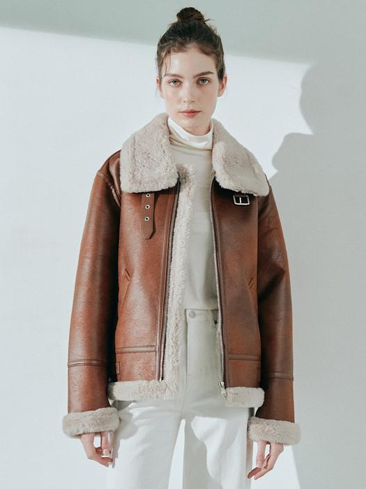 에비에이터 B-3 무스탕 자켓 [브라운]