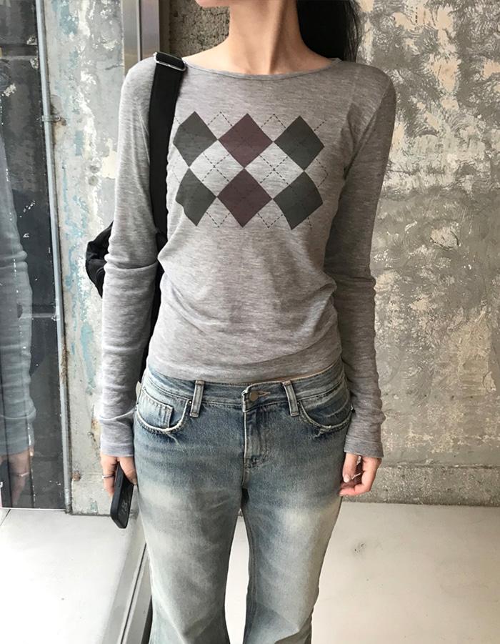 텐셀 아가일 티셔츠