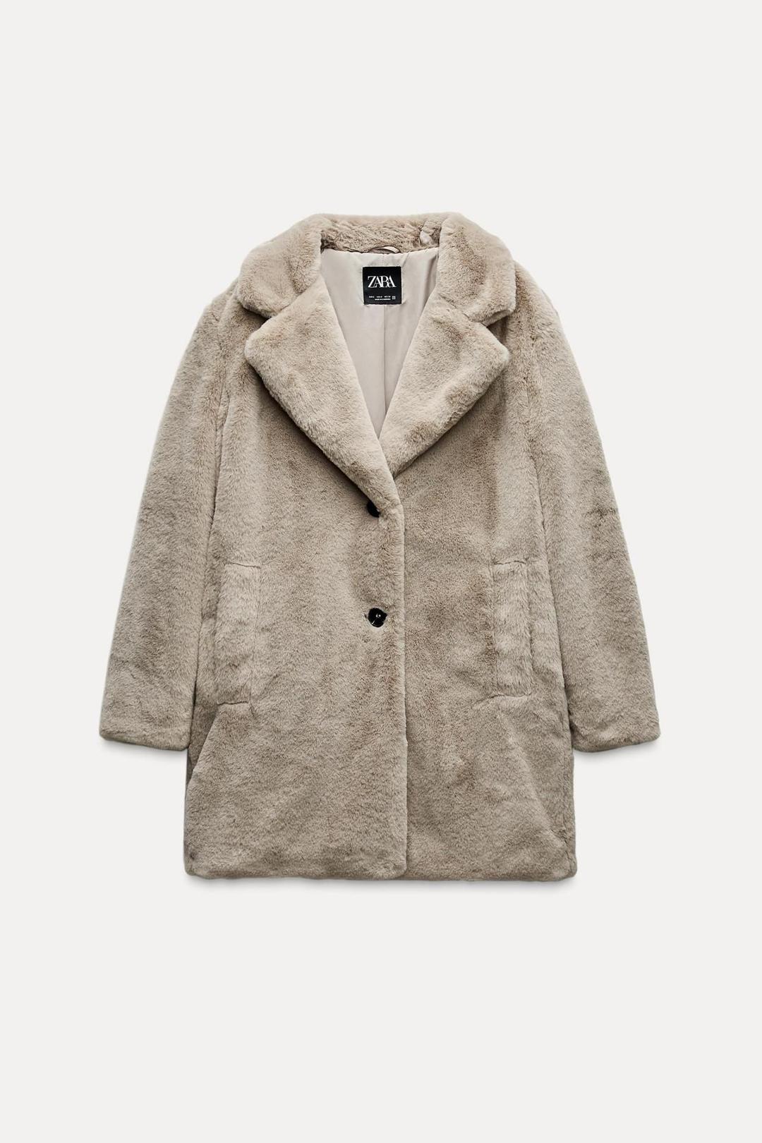스페인샵 자라 페이크 퍼 코트 6318/246 GREY