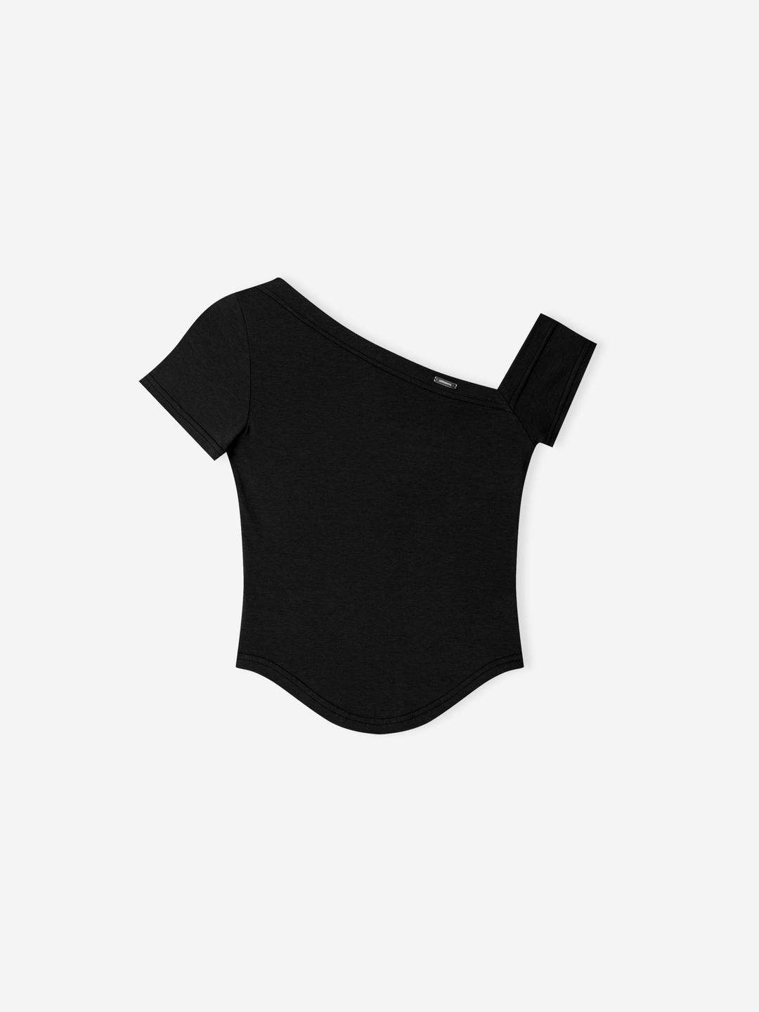 Glam one-shoulder top / 글램 원숄더 탑 [black color]