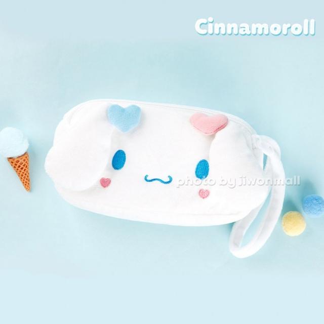 산리오 시나모롤 인형 필통 털 파우치 하트