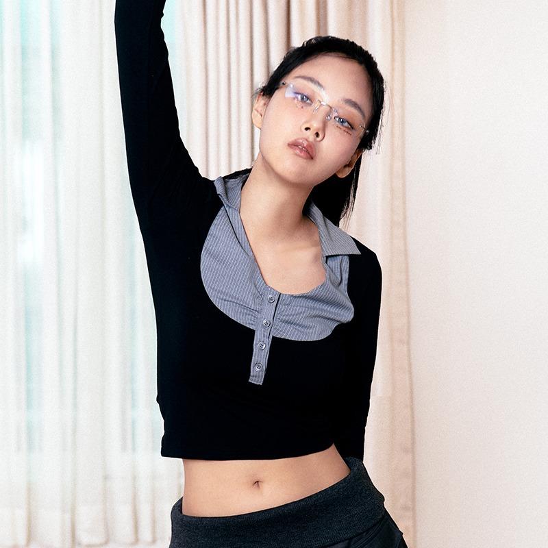 [8/29 예약배송][Re-Order] STRIPE PREPPY TOP (BLACK)