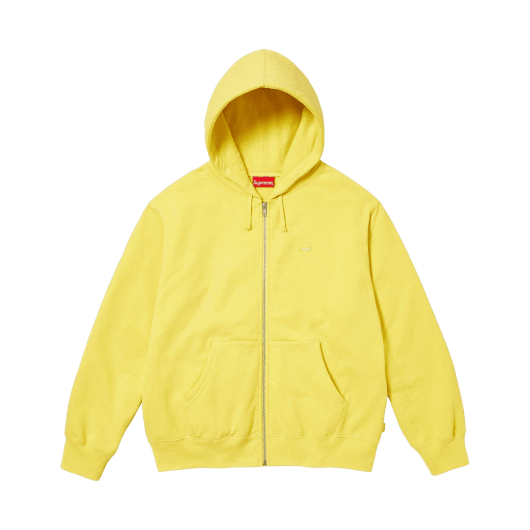 스몰 박스 집업 후드 스웨트셔츠 애시드 옐로우-23FW 