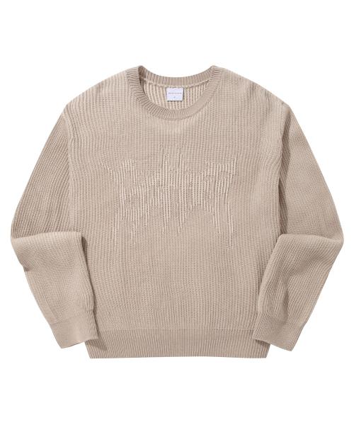 BIG LOGO TWO TONE WASHED KNIT_BE