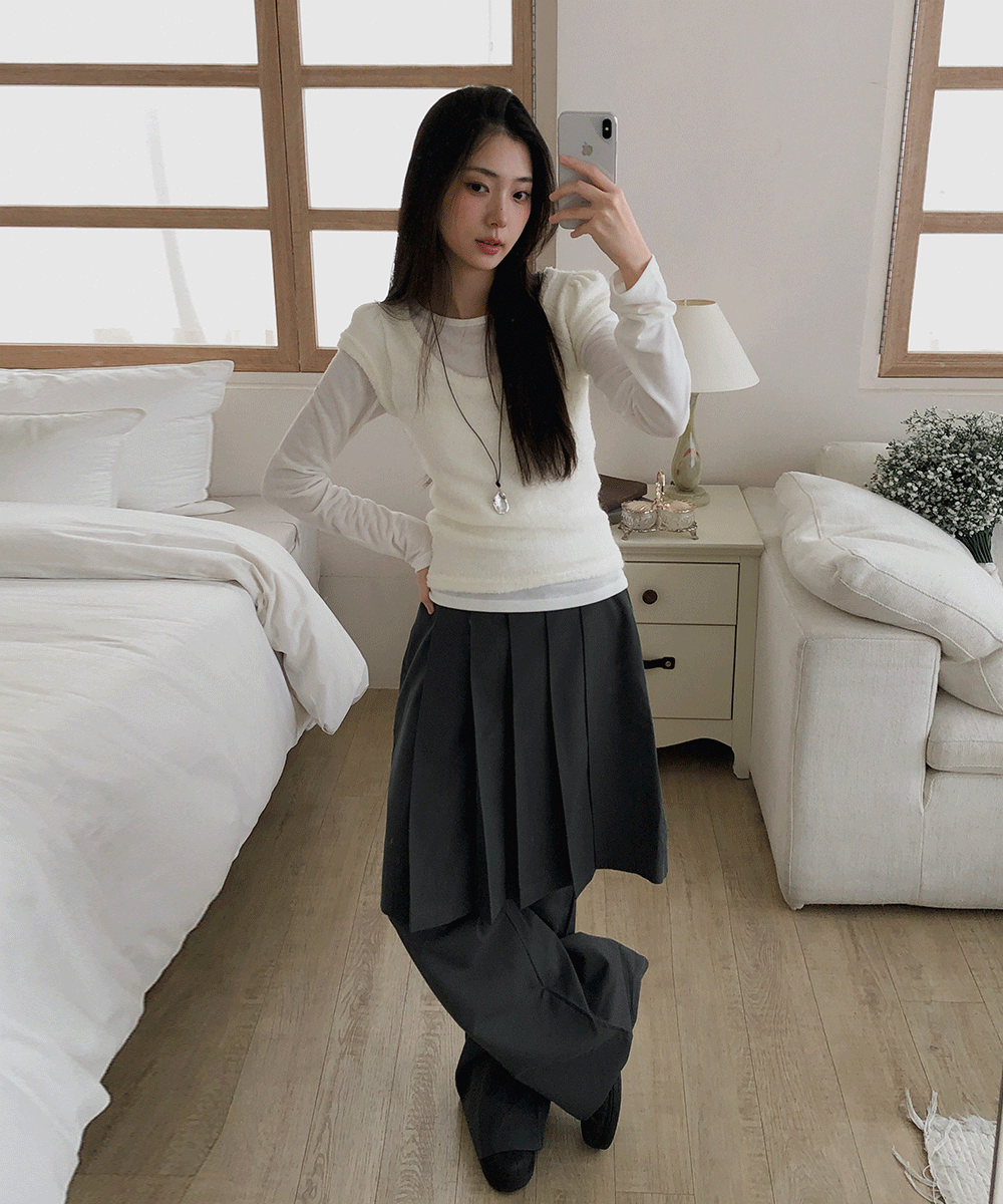 그리니 코잔 플리츠 스커트 팬츠