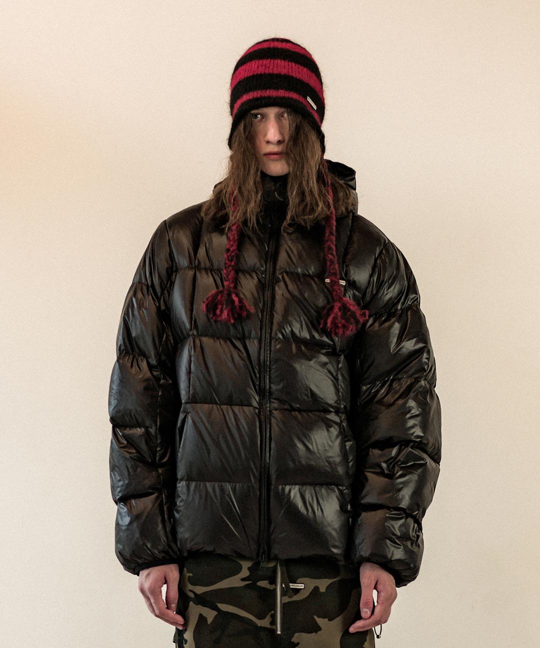 HOODED DUCK DOWN JACKET BLACK