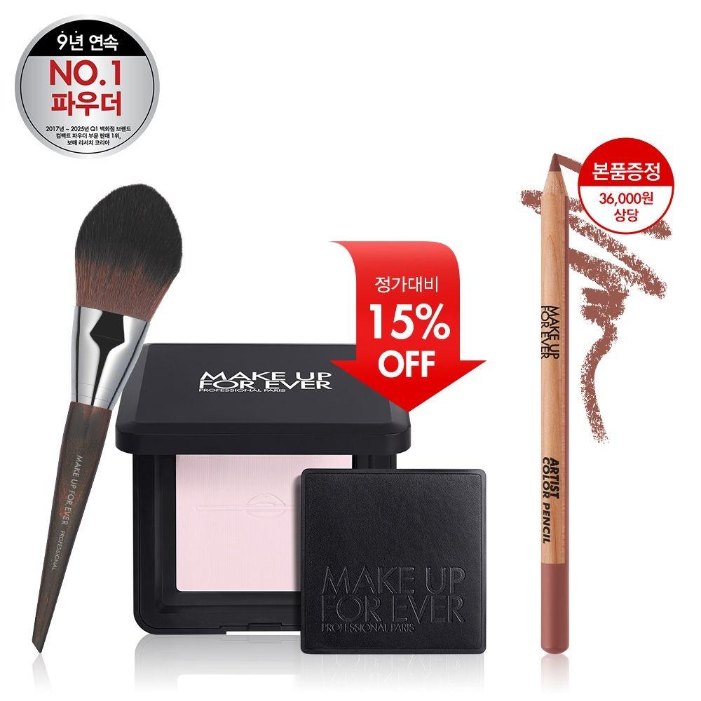 [롯데단독]NEW HD SKIN 퍼펙팅 프레스드파우더&128 브러쉬 할인세트(+본품증정)