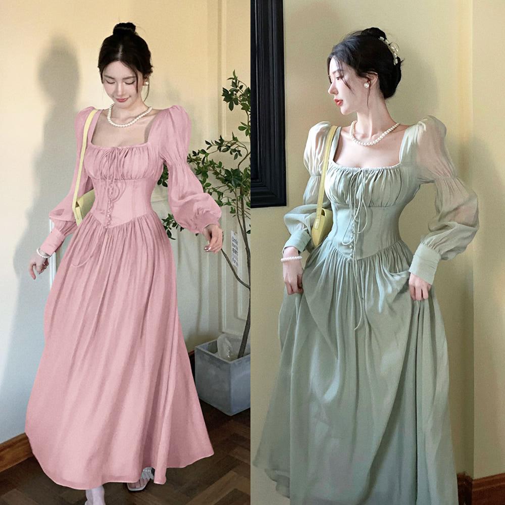 쉬폰 성인 공주 드레스 브라이덜샤워 원피스 졸업사진 컨셉 의상