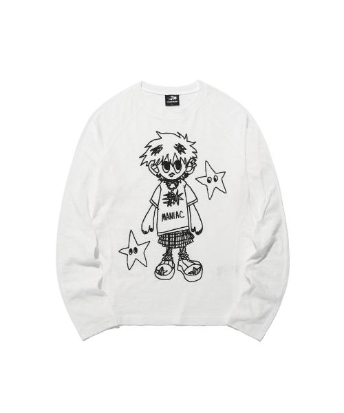 LITTLE GHOST SLIM L/S TEE_WHITE(NG2EFUT553A)