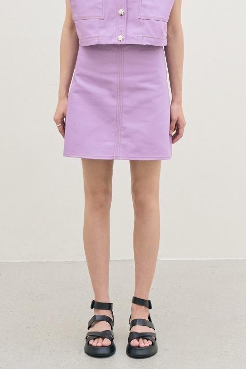 컬러 셀비지 미니 스커트