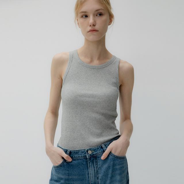 Ribbed tank top (melange)