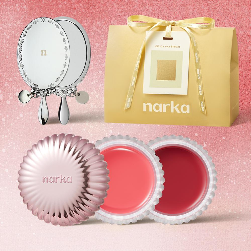 [선물포장] "핸디 미러 증정" 나르카 인텐시브 카라멜 립앤치크