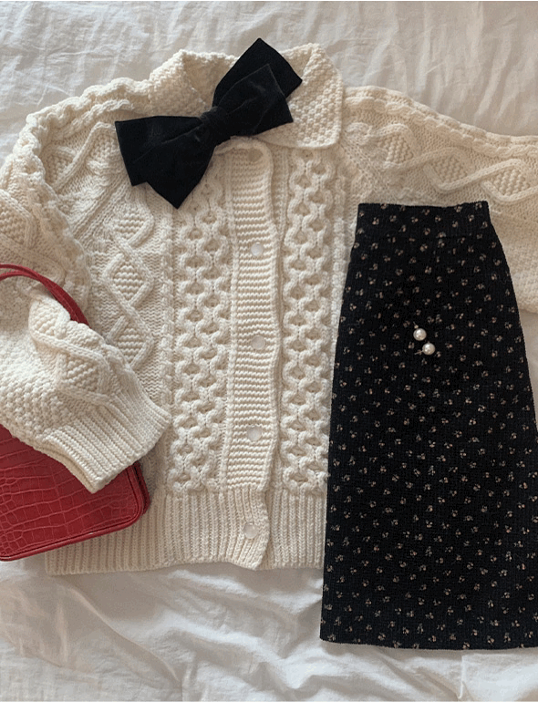 디토 플라워 코듀로이 스커트(2color)