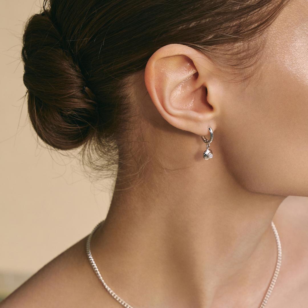 white mother of pearl hoop earrings