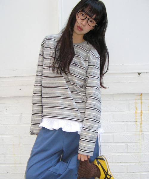 론론(RONRON)  MULTI STRIPE LONG SLEEVE GREY - 사이즈 & 후기 | 무신사