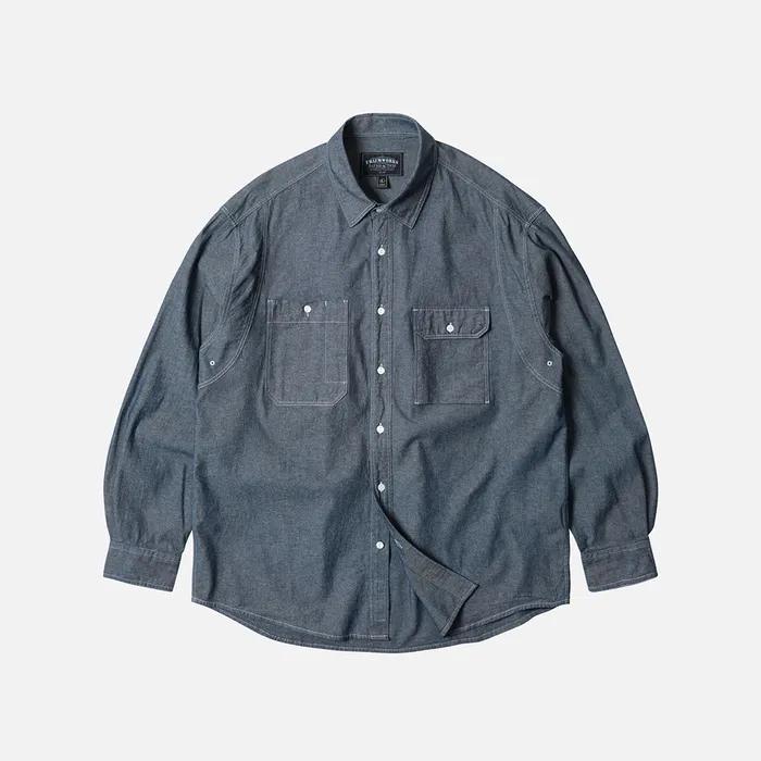 1920s chambray work shirt _ indigo