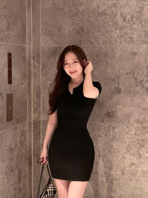 [핏보장🐻] 테디베어 카라 반팔 꽈배기 니트 미니 원피스