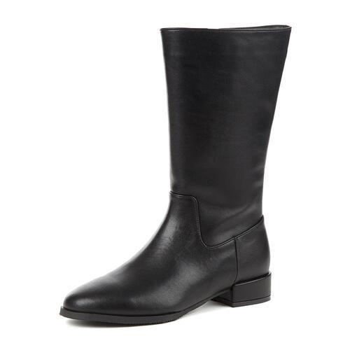 여성 소가죽 하프 미들 부츠 (BK) - 3FP6019