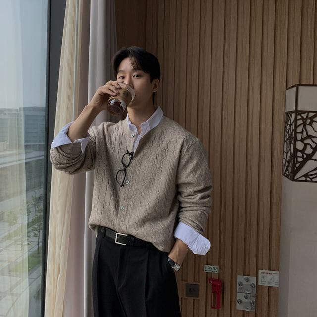 업 로렌 소프트 캐시라이크 케이블 가디건 (8color)