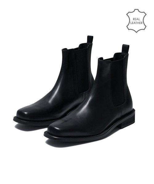스퀘어 첼시 부츠 [블랙]